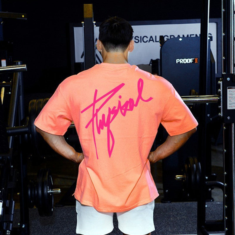 Pure Cotton Half-sleeved Loose Casual Fitness T-shirt Men